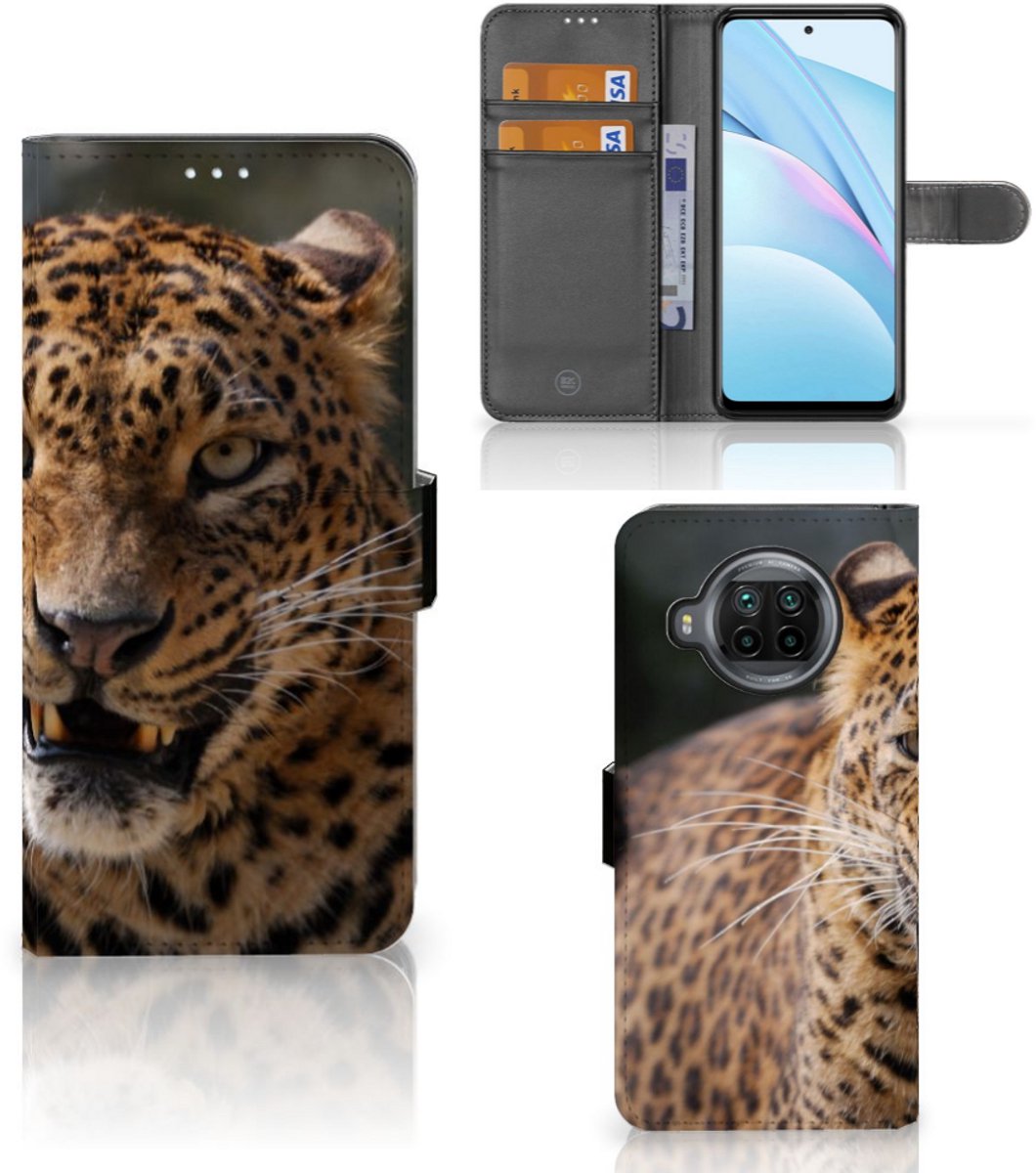 Xiaomi Mi 10T Lite Telefoonhoesje met Pasjes Luipaard