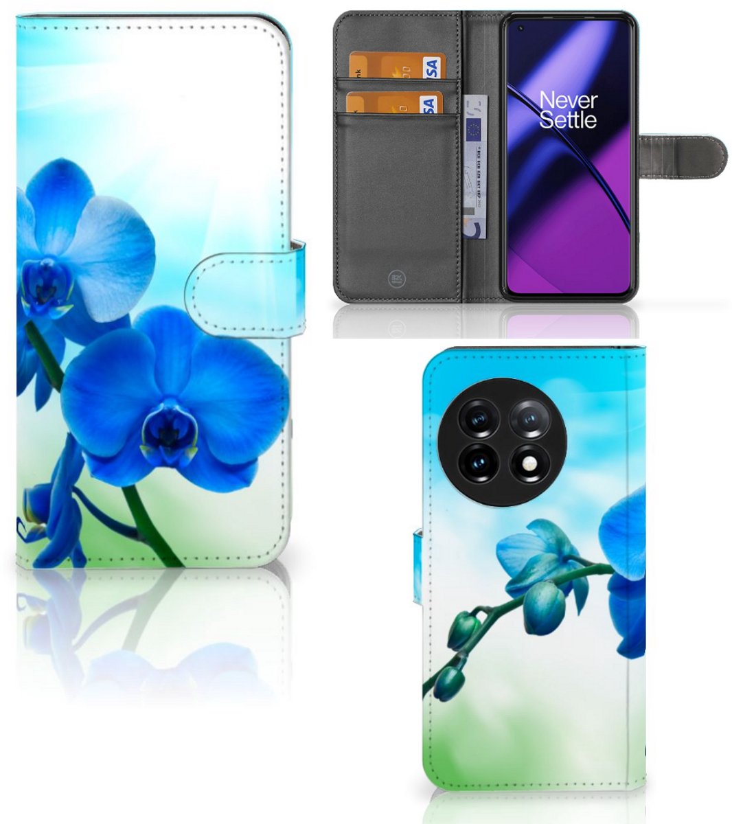 OnePlus 11 Hoesje Orchidee Blauw - Cadeau voor je Moeder
