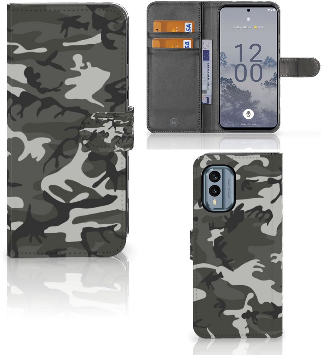 Nokia X30 Telefoon Hoesje Army Light