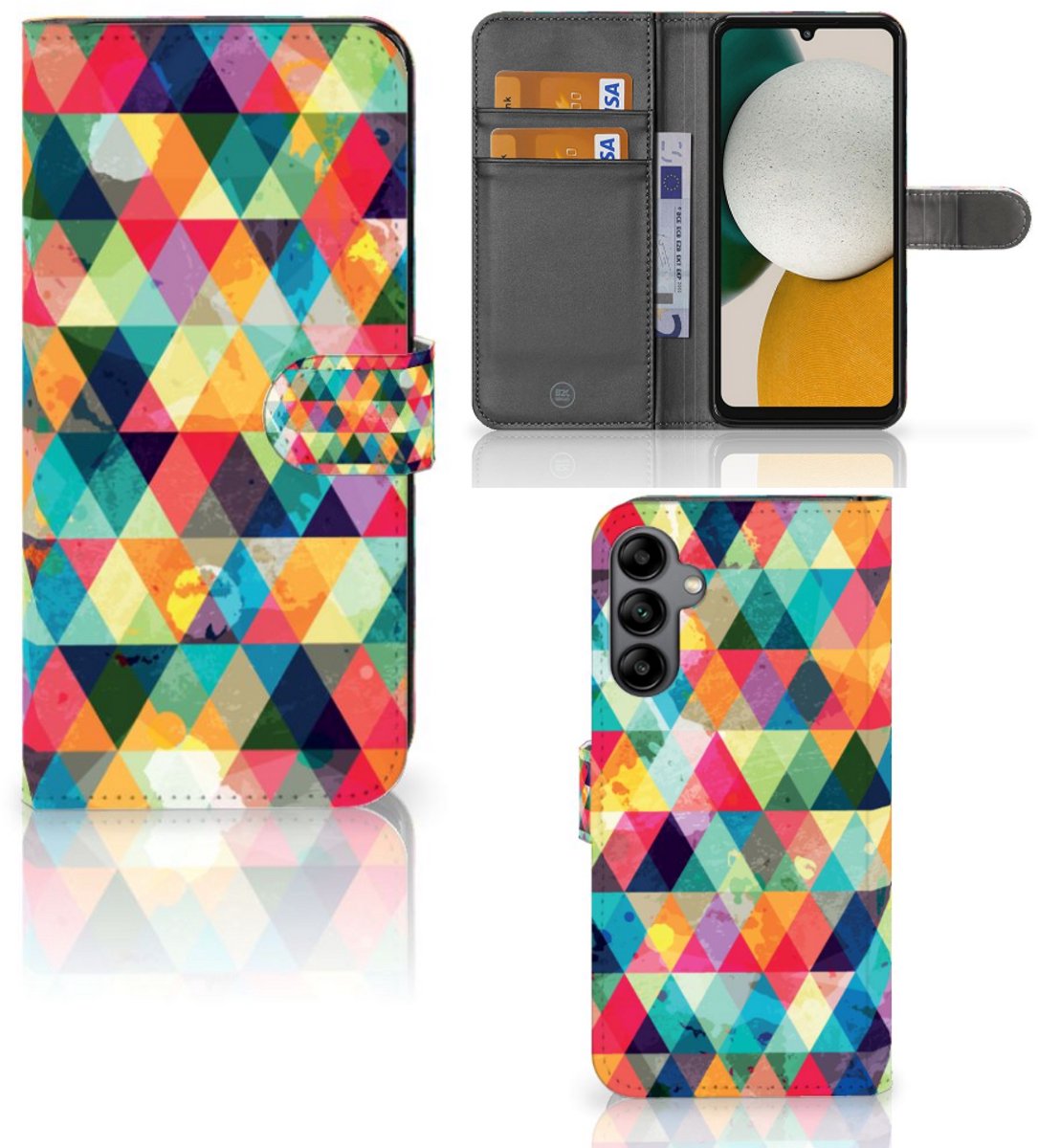 Boekhoesje voor Samsung Galaxy A34 Telefoon Hoesje Geruit