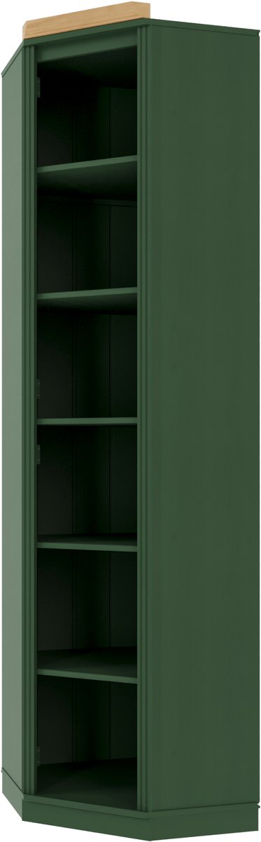 Notio Living Anita-Boekenkasthoek in dennengroene was Groen stain wax