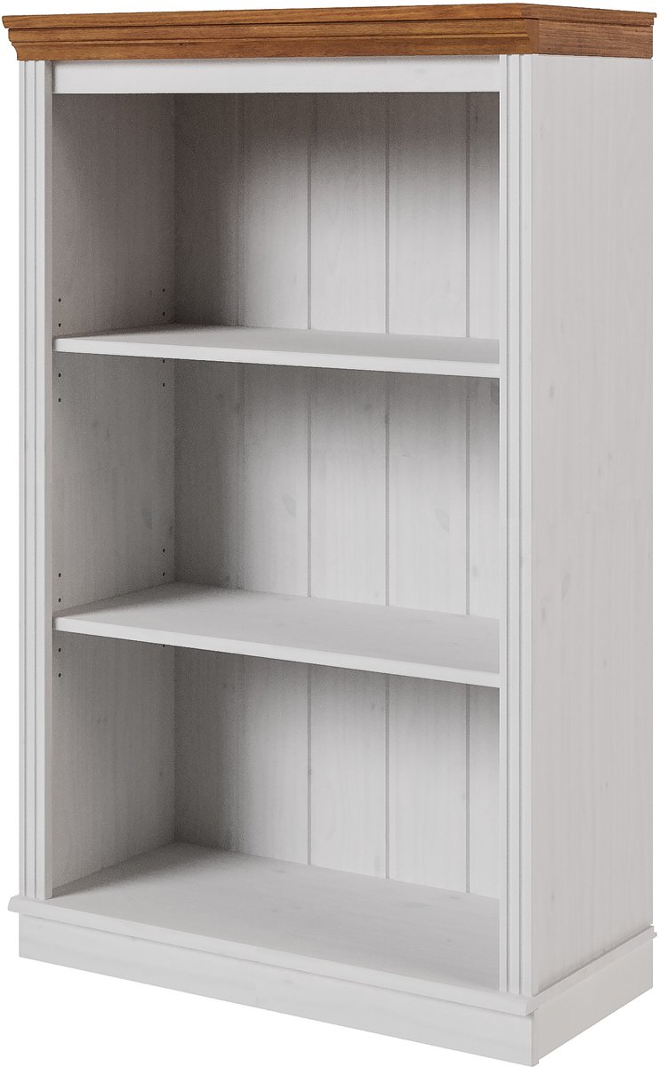 Notio Living Anita-Boekenkast laag in dennenwitte honing wit honig