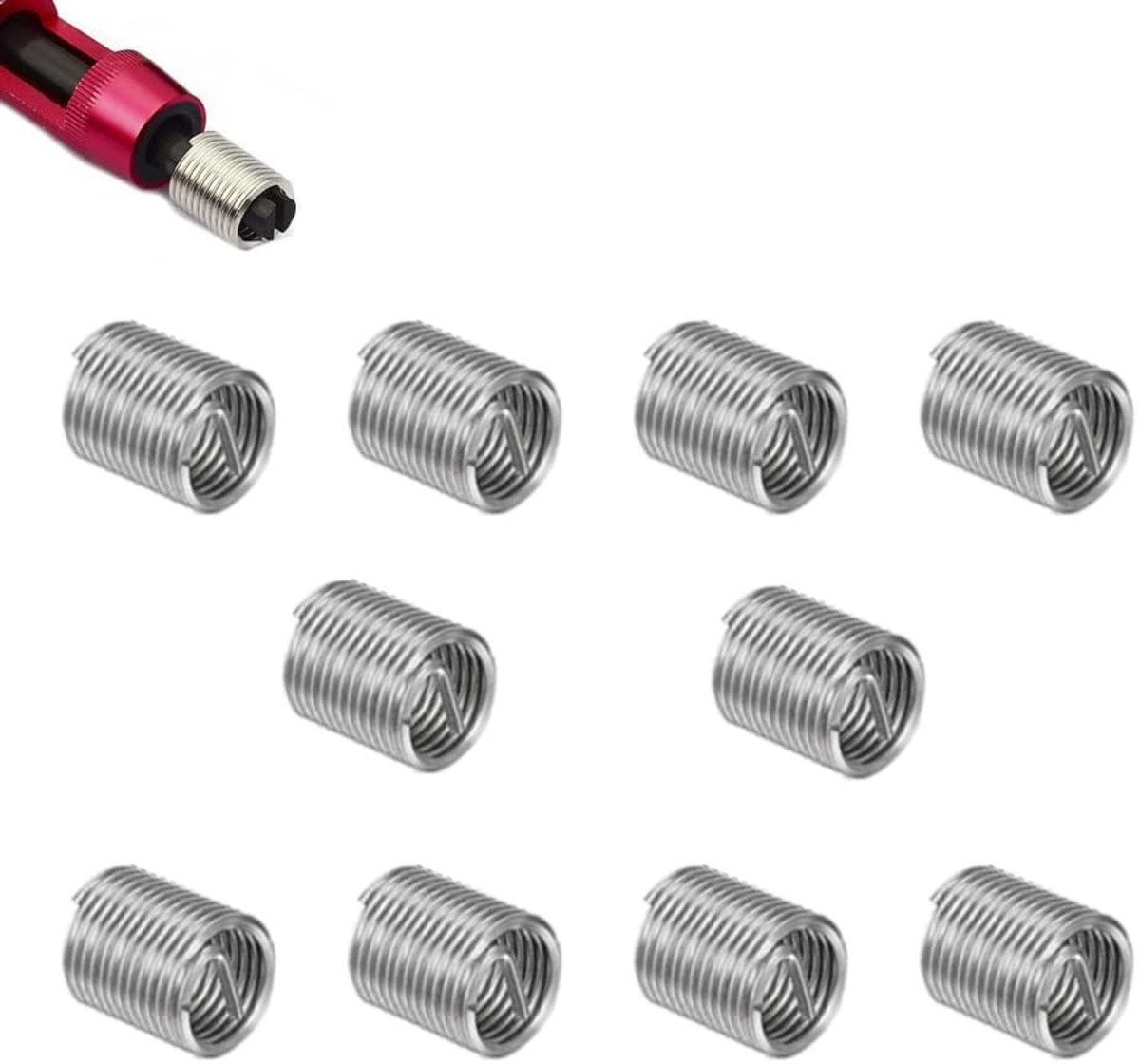 M16 Helicoil Draadinvoegen voor Draadreparatie, 10 Stuks, Draadadapter en Herstelaccessoires