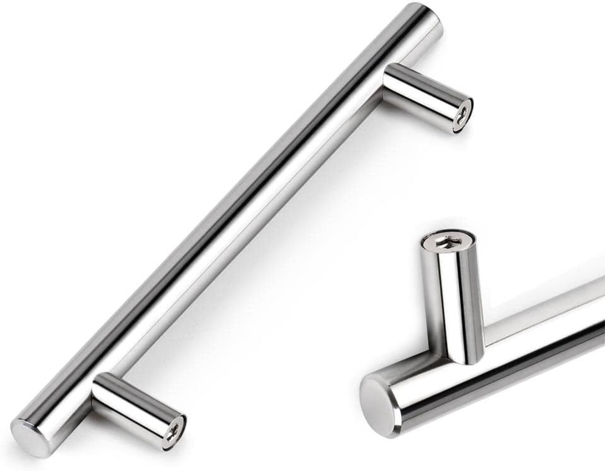 CE - Meubelgreep - T-vormig - Staal - Zilver - 10 stuks