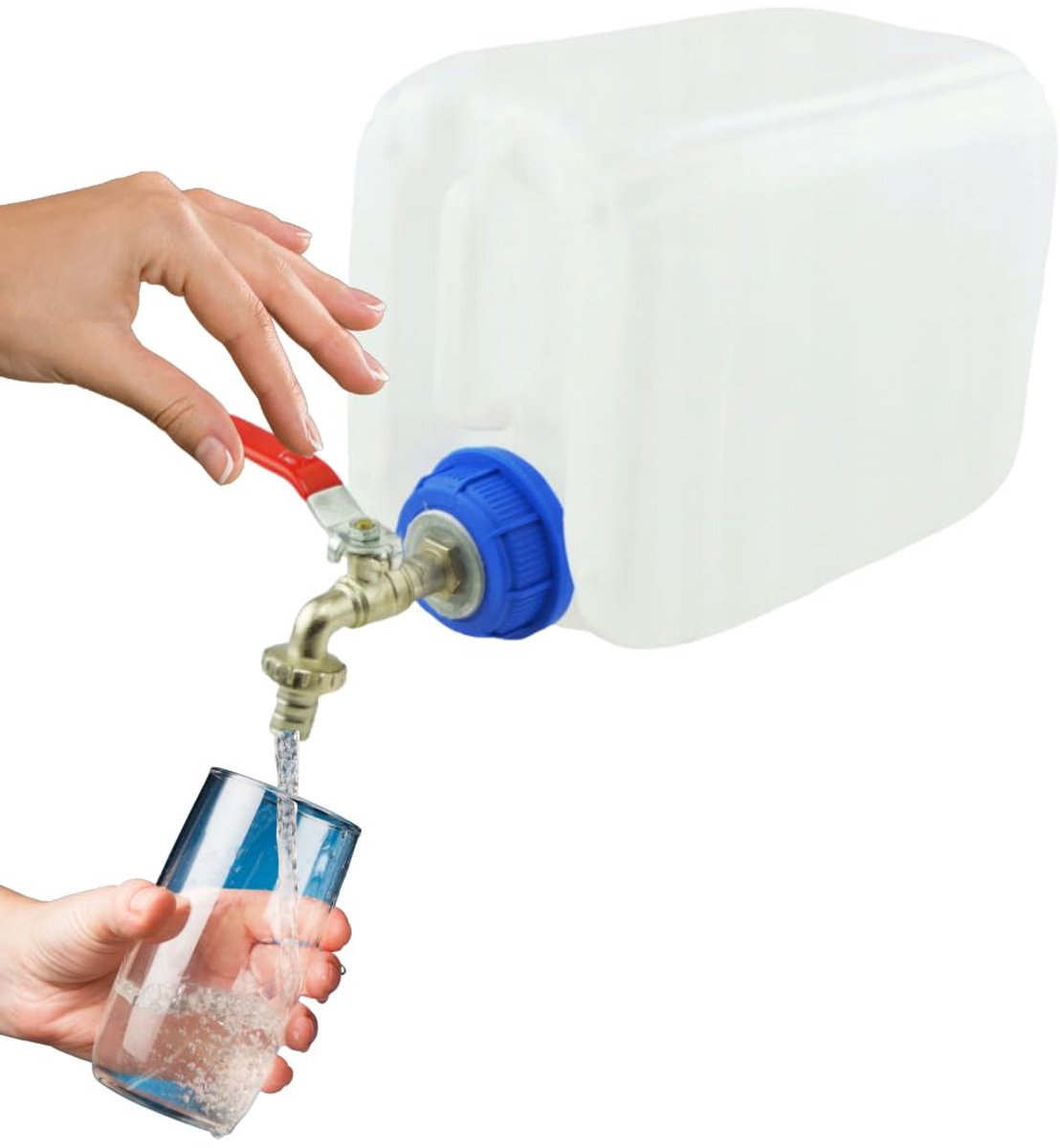 Anwicar Jerrycan voor Water - 5 L - Watercontainer met Kraantje en Dop - Waterdispenser Camping - Wit