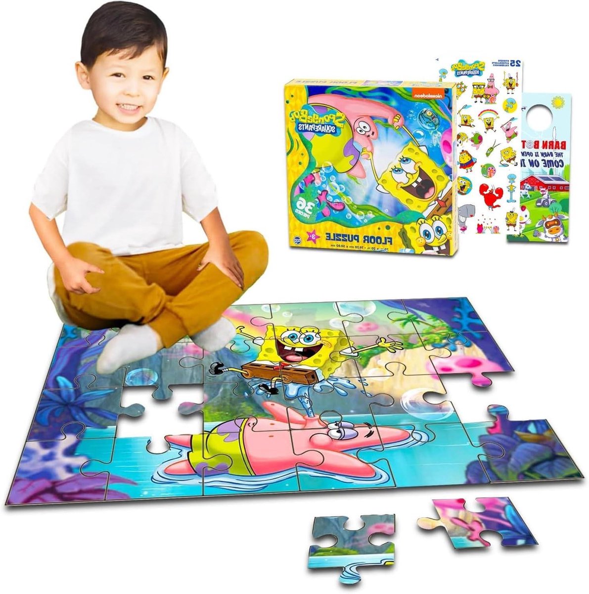 Spongebob Vloerpuzzel - Kinderpuzzel Spongebob - Plezier voor kinderen - 36 Stuks - 30 x 20 inch - Multicolor