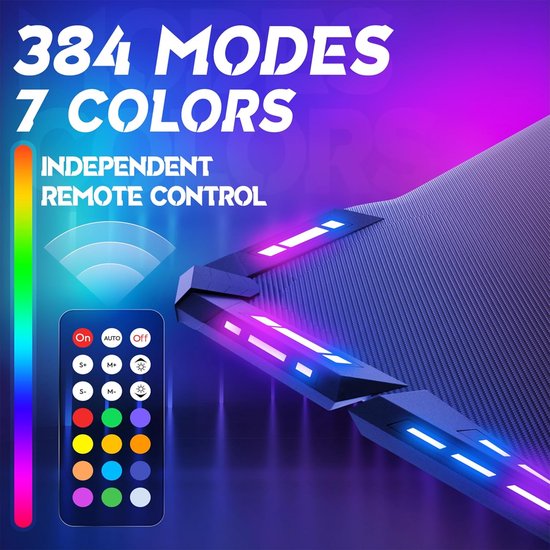 Gamingtafel - Computertafel Bureau - Gamen Werken - RGB LED Verlichting - 120x60x75cm - Zwart — afbeelding 3