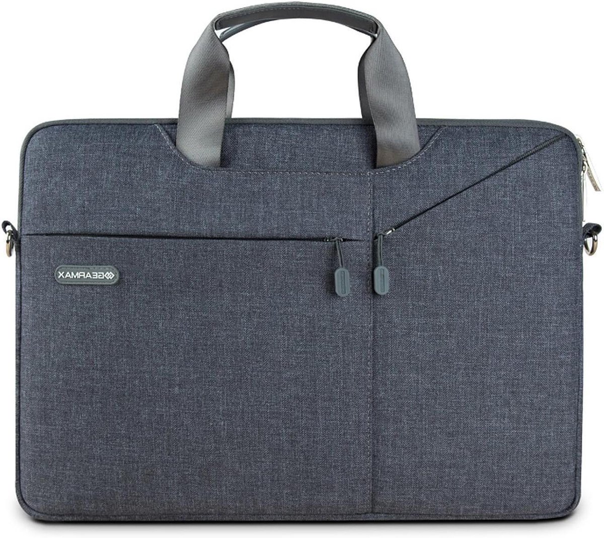 Laptop Aktetas - Laptoptas Nylon - Bescherming Laptop - Waterdicht Nylon - 15 inch - Grijs