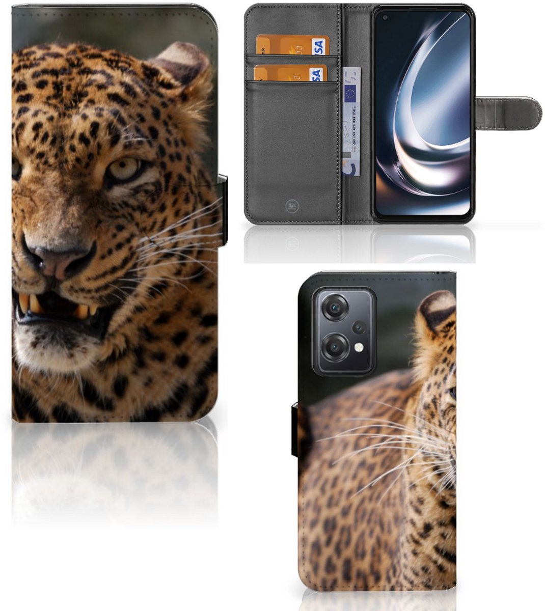 OnePlus Nord CE 2 Lite Telefoonhoesje met Pasjes Luipaard