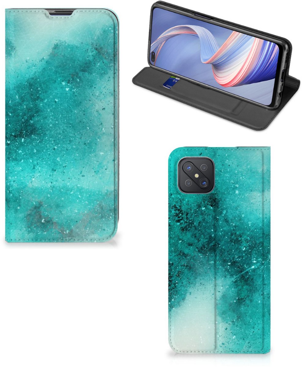 Book Case voor Bookcase OPPO Reno4 Z 5G Painting Blue