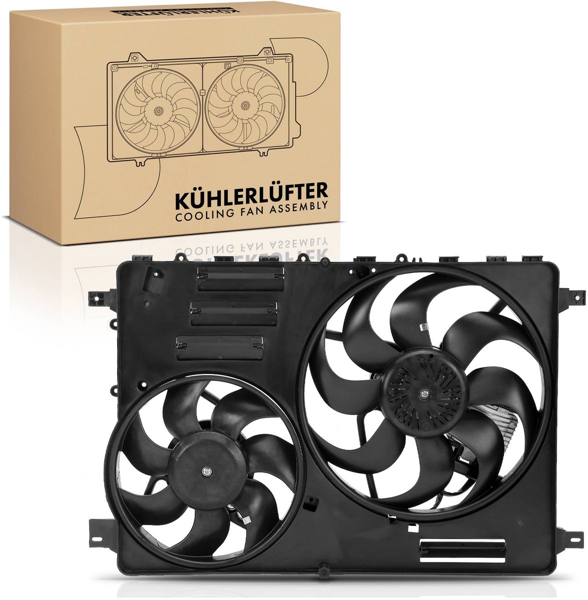 Frankberg 1x Motorradiator dubbelventilator