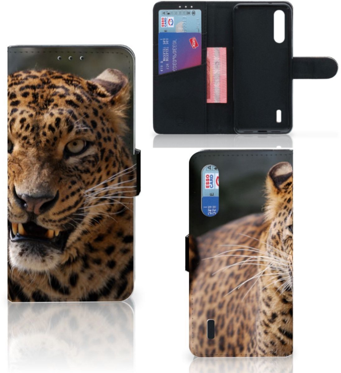 Xiaomi Mi 9 Lite Telefoonhoesje met Pasjes Luipaard