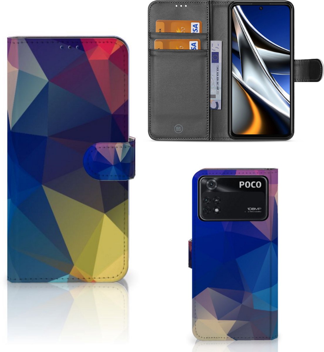 Xiaomi Poco X4 Pro 5G Book Case Polygon Dark