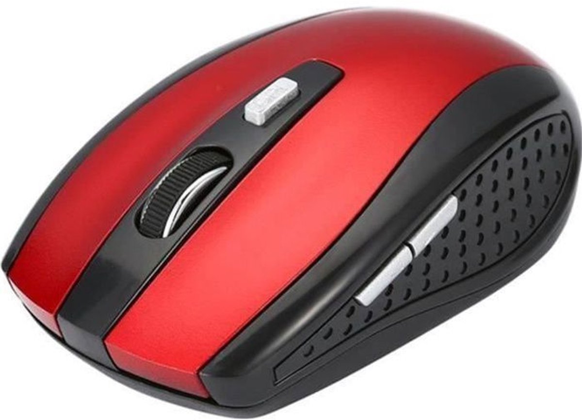 Draadloze muis - Rood model - 6 knoppen - 1600 DPI - USB