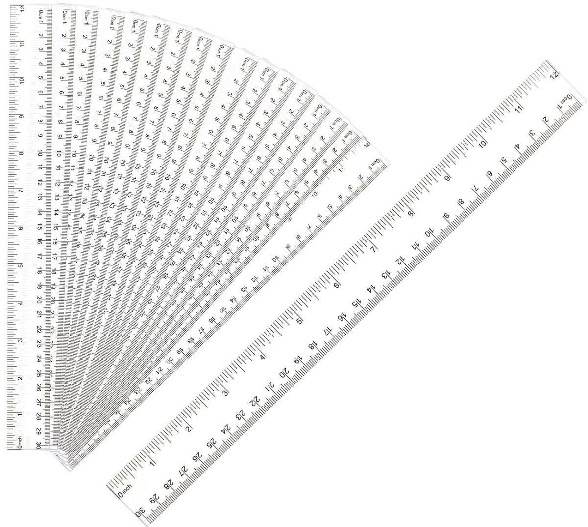 Doorzichtige Linialen - Meetlatten Set - Nauwkeurig Meten - Breukbestendig Plastic - 30 Stuks 30cm - Helder
