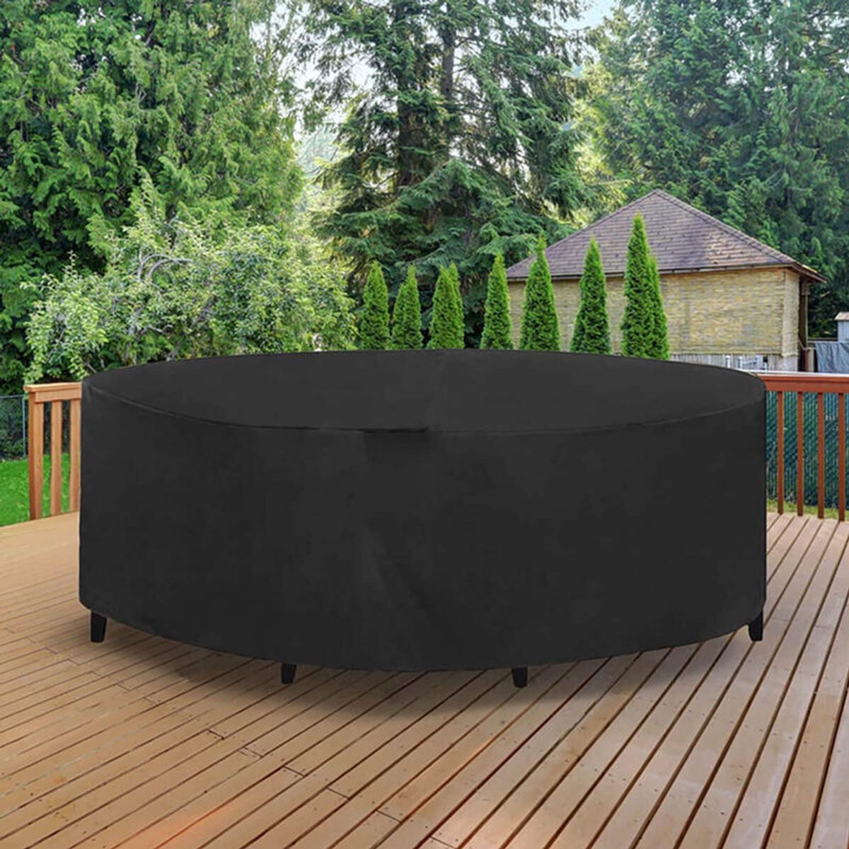 Rond tuintafelkleed, waterdicht en UV-bestendig Oxford-doek, duurzame hoes voor tuintafel en -stoelen, diageschikt voorer 185*95 cm.