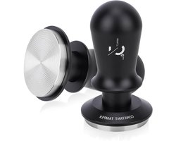 Espresso Tamper 53mm voor Perfecte Koffie - 30lbs Veerbelaste Pers met RVS Basis en Aluminium Handvat, Ideaal voor 53mm Portafilters