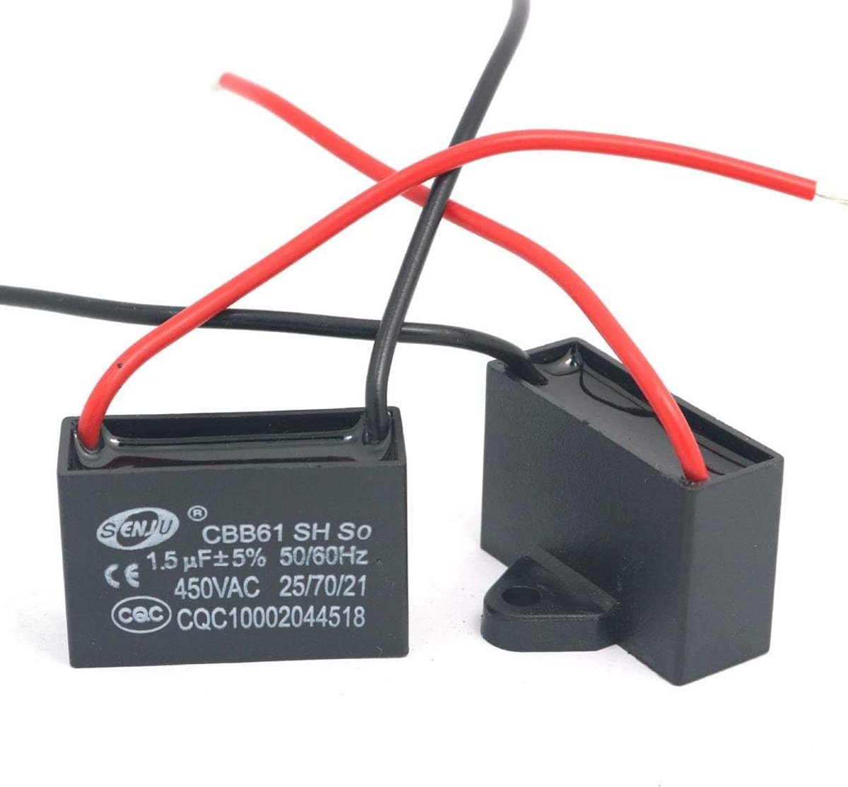 2x CBB61 1,5uF 450V AC Condensator voor Airco & Ventilatormotor - Draaicapaciteit 50/60Hz