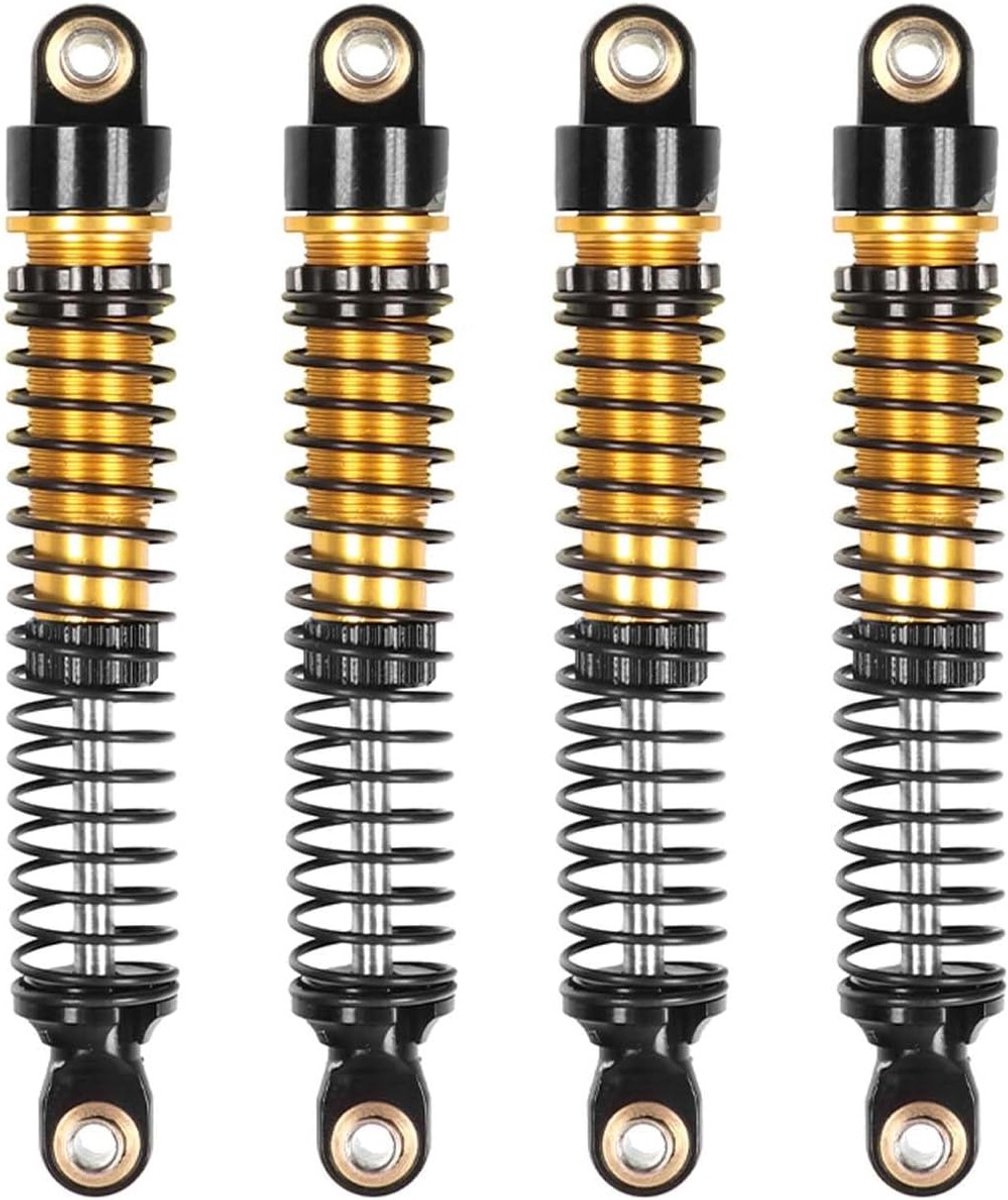 4 Stuks Draad Shock Absorbers Olie Demper voor 1/18 RC Crawler Auto's - Geschikt voor TRX4M, TRX4MT, K10 en F150 (Goud, 65mm) - Upgrade Onderdelen voor RC Modelbouw