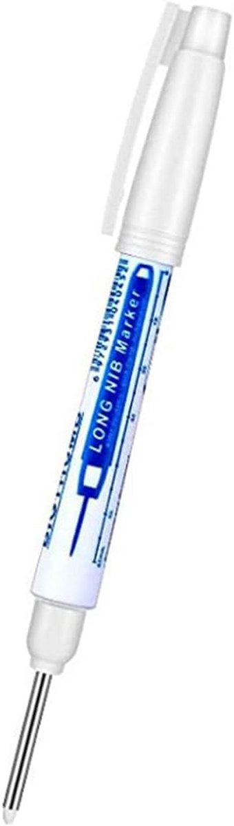 Marker Pen - Diep Gat Pen - Precisie Markeren - Lange Waterdichte Punt - 30mm Punt - Wit