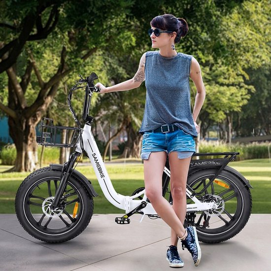 Samebike C05 Pro Elektrische Fiets - 20" Opvouwbaar, 250W Motor, 36V 13Ah Accu, 70km Bereik, 7-Speed Shimano - Wit van Merkloos — afbeelding 5
