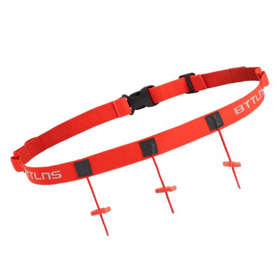 BTTLNS startnummerband - triathlon race belt - hardloopriem - hardloopband - inclusief gel vakjes - Keeper 2.0 - rood