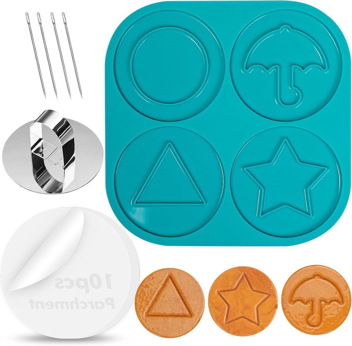 Koreaanse Suikerkonfekt Gereedschapset voor het Maken van Snoep, Inclusief Siliconen Koekjesvormen, Instructies en Accessoires voor Creatieve Snoepjes