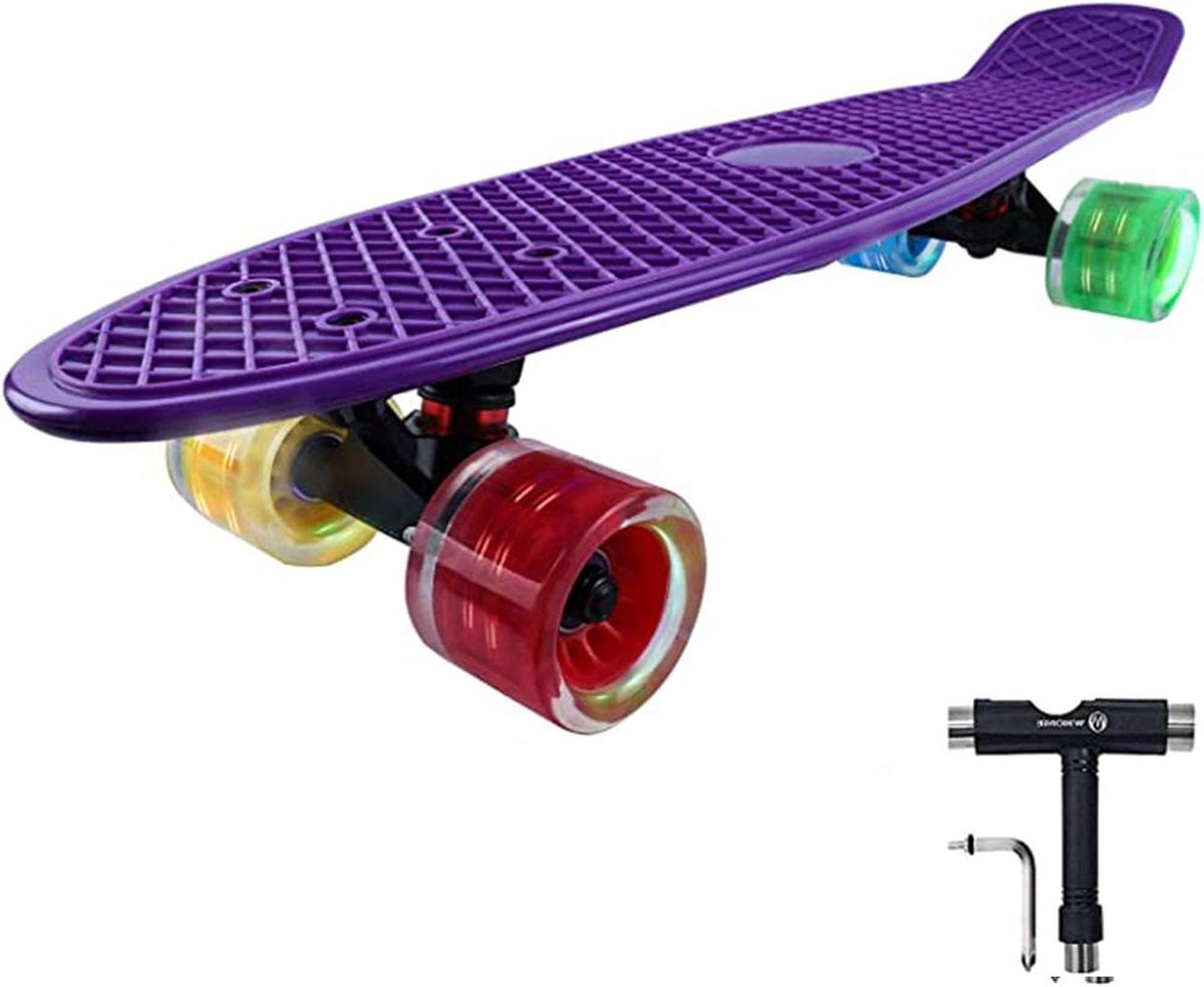 Kinder skateboard Mini cruiser Buiten spelen LED lichtwielen 22 inch