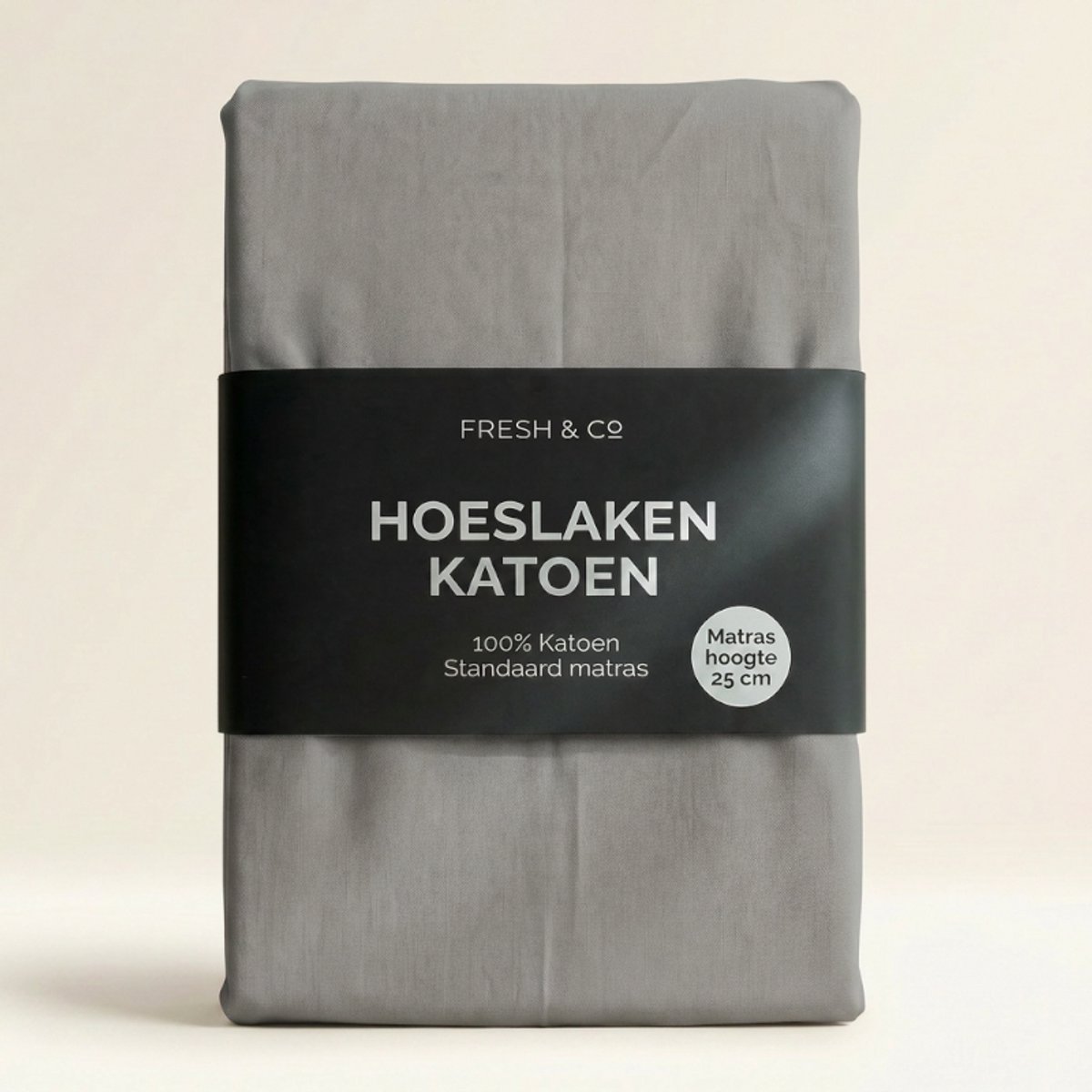 Standaard hoeslaken - Maat: 140 x 200 cm - Katoen - Zilver - Fresh & Co