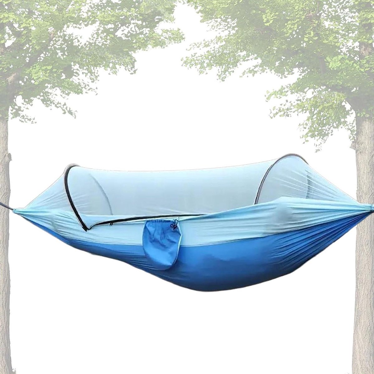 Camping Hangmat - Reis Hangmat - Buiten Ontspannen - Geïntegreerd Muggennet - 300 kg Draagvermogen - Blauw
