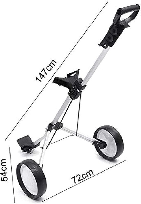 Golfkar - Golf trolley - Golfbaan transport - Opvouwbaar ontwerp - 2 wielen - Zilver — afbeelding 5