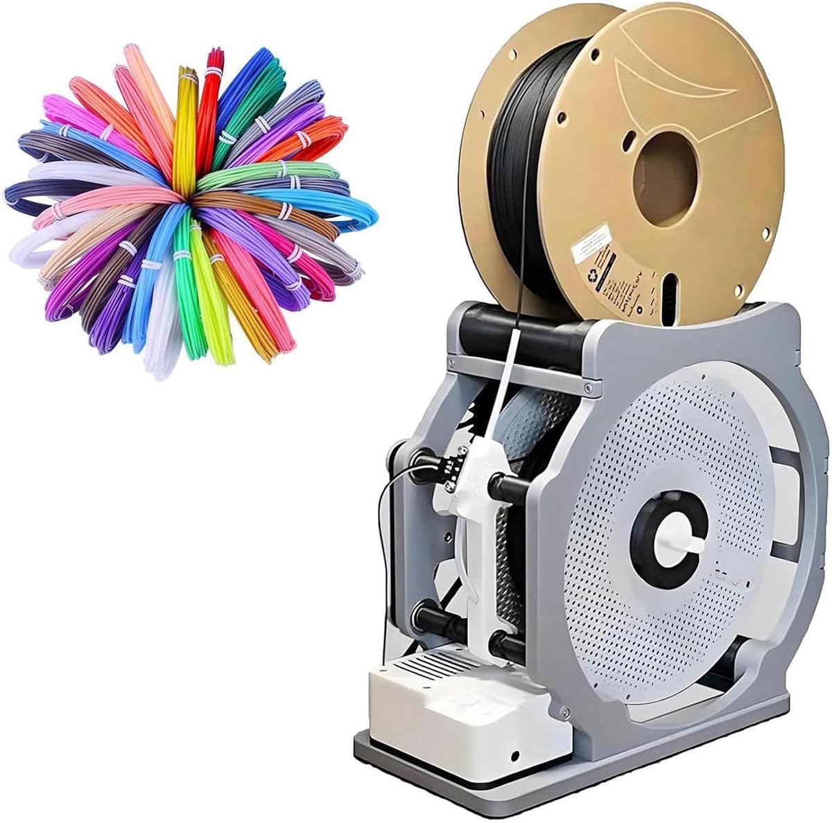 Elektrische Spoel Rewinder - Filament Wikkelaar - 3D Printen - Slimme Start Stop - 1 kg Spoelen - Zwart