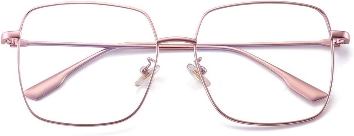 Blauw Licht Bril - Computer Bril - Scherm Tijd - Groot Metaal Frame - Unisex Volwassen - Blauw