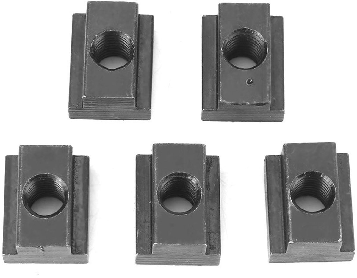 Dailygoods- T-moer Zwart Oxide Afwerking - M8/M10 - Hoogwaardige 45 Staal - T-groef - Verbinden van Onderdelen - Lange Levensduur - T-groefmoer