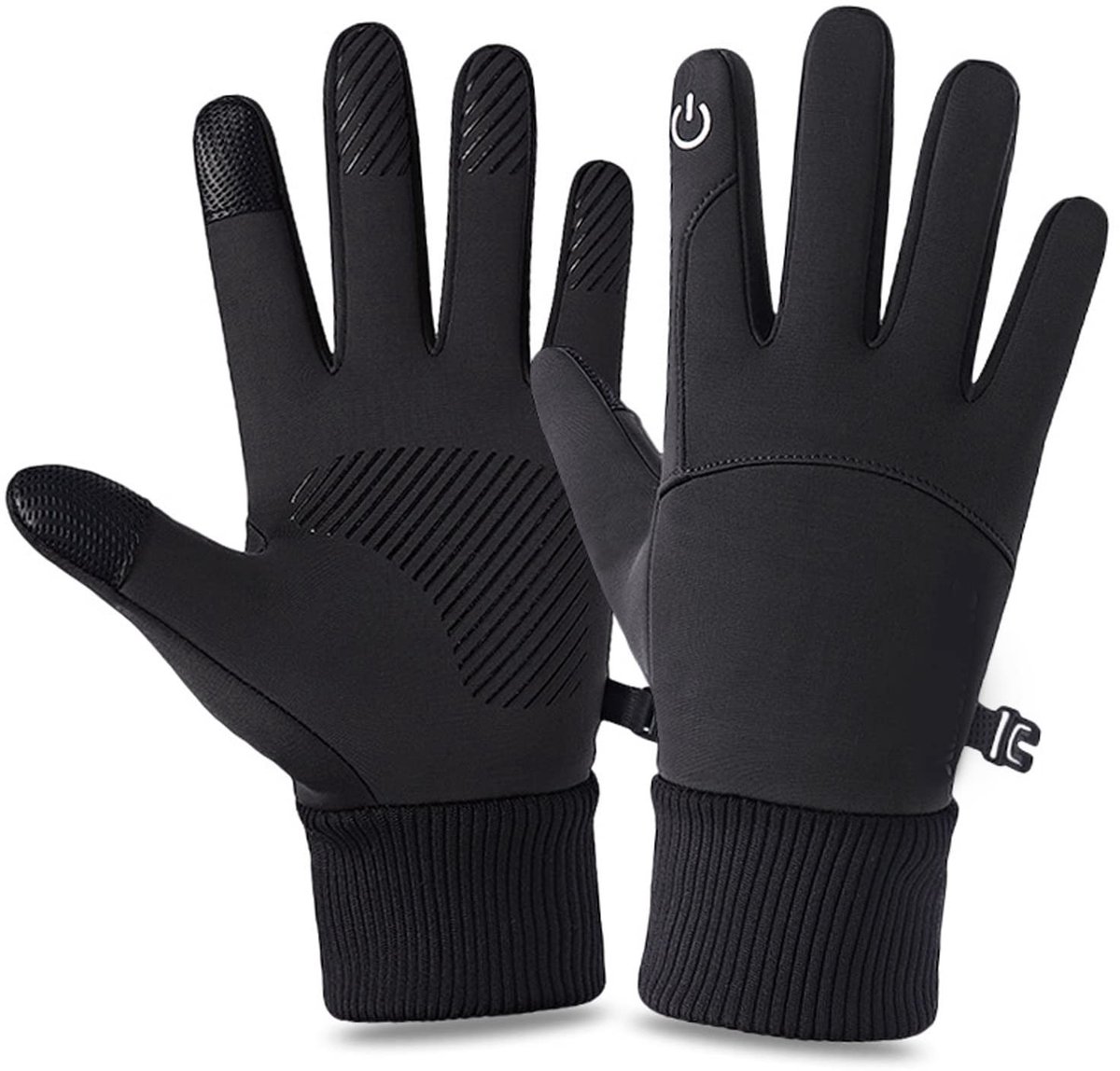 Dailygoods- Winterhandschoenen Winddicht - Antislip - Touchscreen - Warm - Zwart - Maat M - Siliconen/Stof - Handschoenen