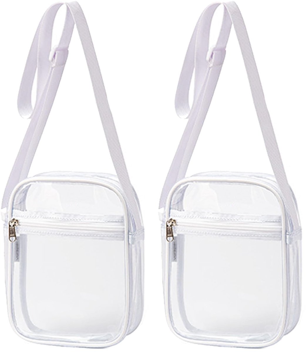 Dailygoods- Crossbody Bag - Transparant - Waterdicht - Verstelbare Schouderriem - Set van 2 - Ideaal voor Concerten/Festivals - Doorzaktas