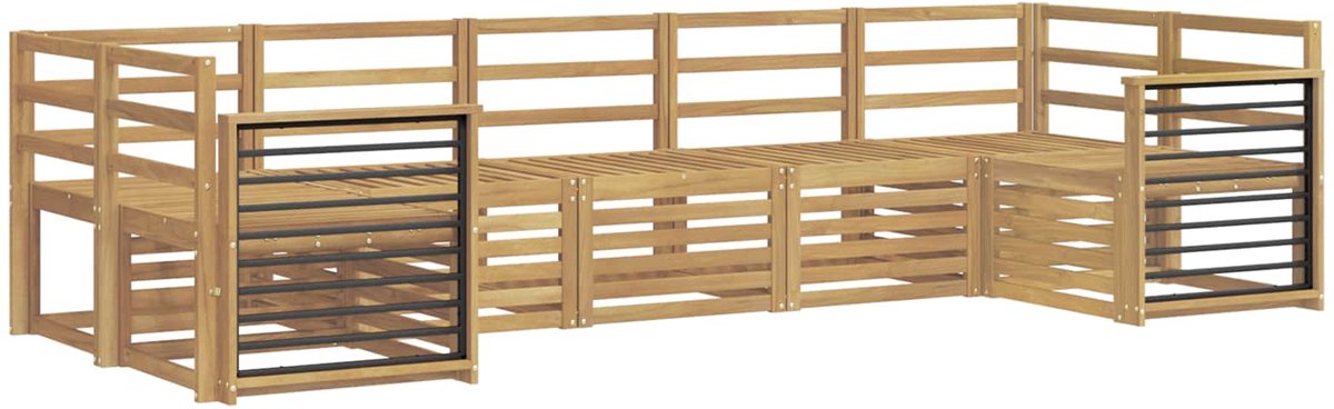 vidaXL Buiten - bank - set - 7 - st - 7-zits - Wit - Massief - Acacia - Hout
