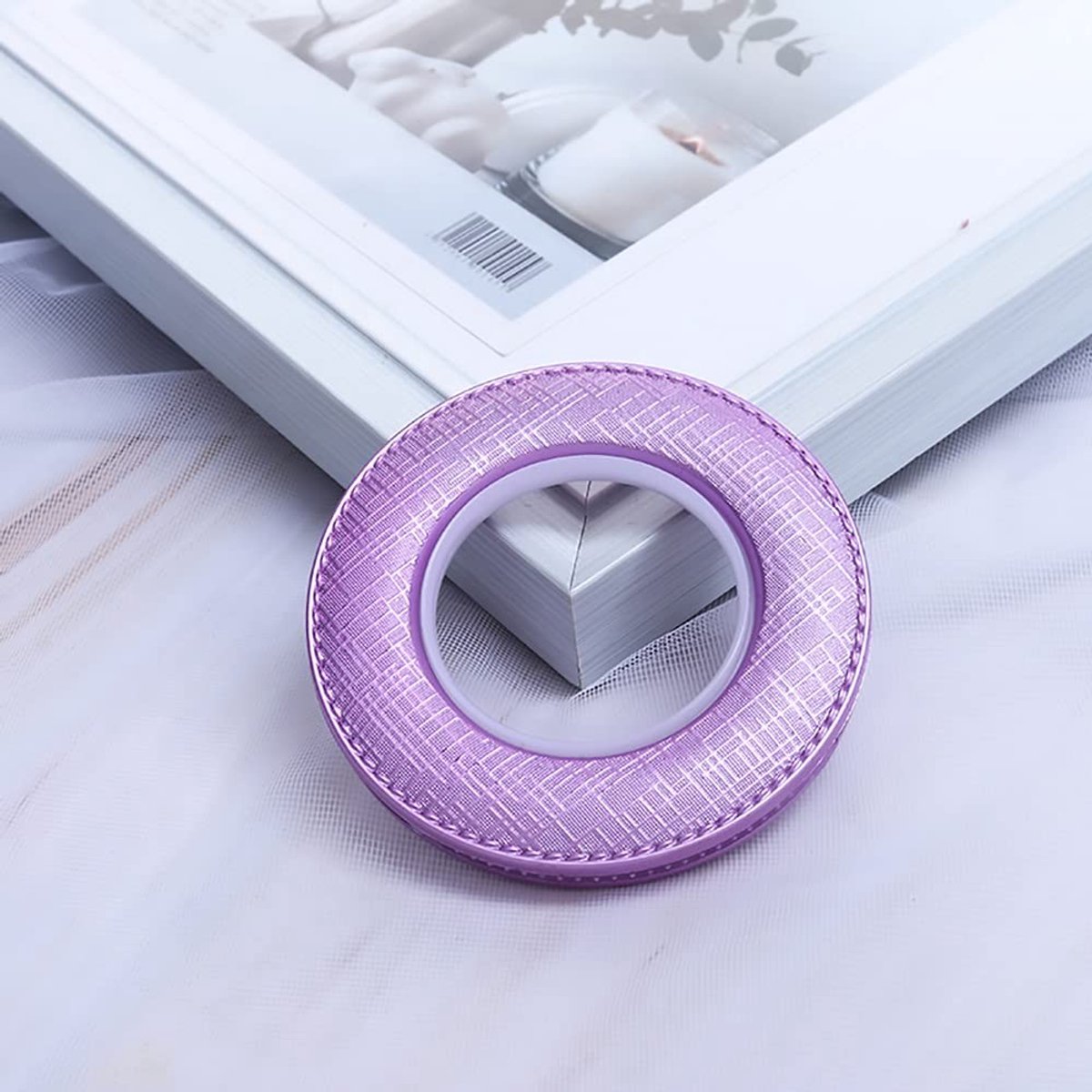 Dailygoods- Gordijnogen 25-delig - Binnendiameter 40 mm - ABS-kunststof - Geruite textuur - Ruisarme ring - Eenvoudige installatie - Gordijnringen