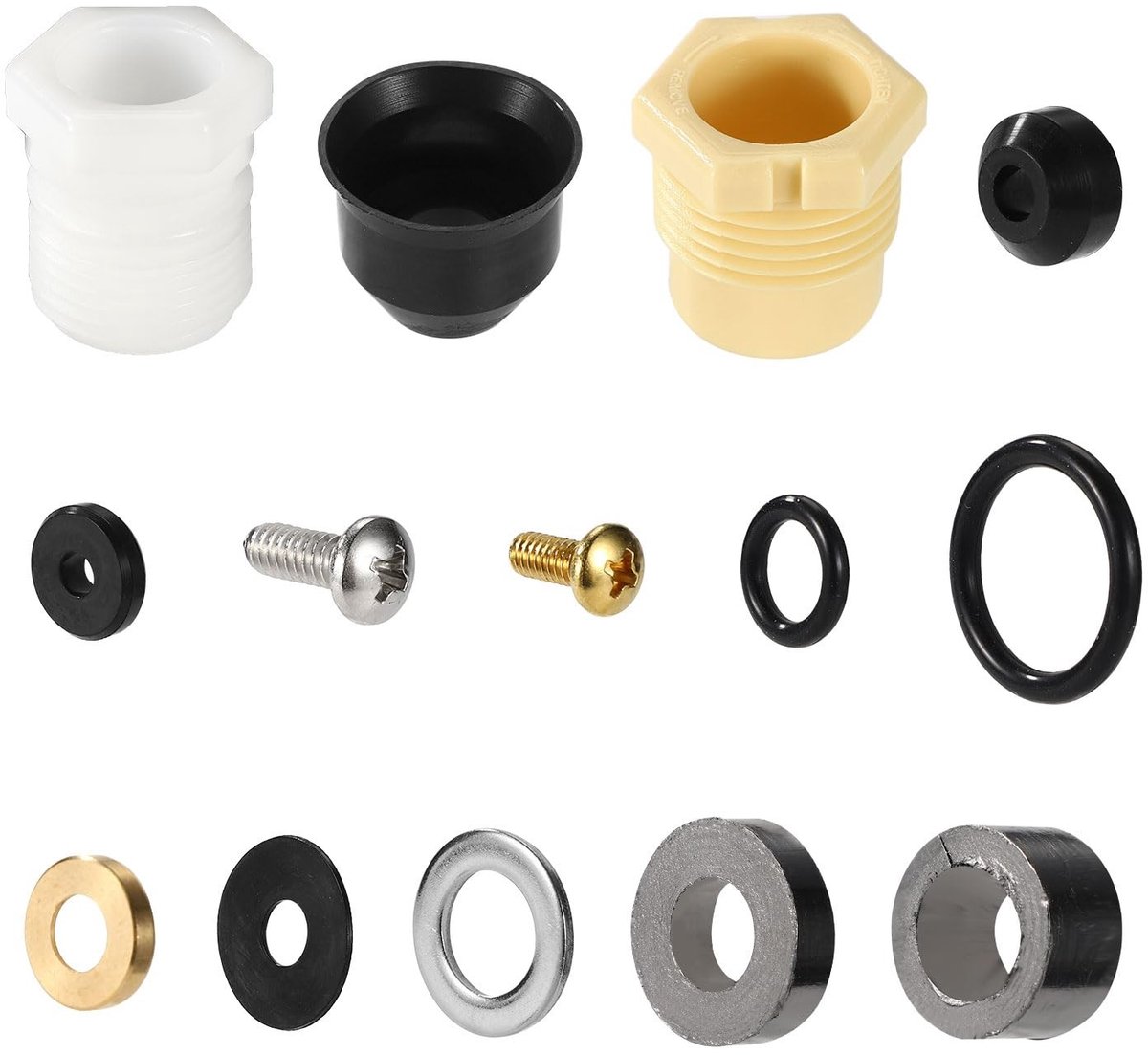 Dailygoods- Brandkraan Reparatieset - 14 Onderdelen - Compatibel met Prier Mansfield 300/400/500 - Buitenkranen - Kunststof/Rubber/Brass/RVS - Inclusief accessoires - Buitenkraan Reparatieset