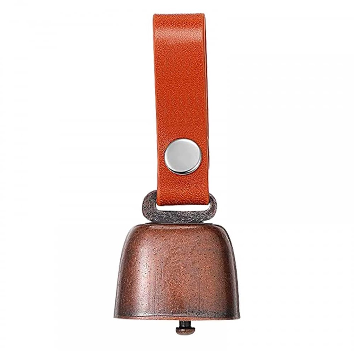 Dailygoods- Hondenbel - Bronzen Huisdierenbel - Lawaaimaker - Leren Knoopriem - Hondenhalsband - Volggeluid
