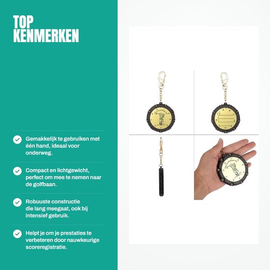 Dailygoods- Golf Scorehouder 18 Holes - Golf Slagenteller - Draagbare Clip - Handige Wielen - Praktisch Gereedschap - Kunststof/Legering - Golf Teller van Dailygoods — afbeelding 2