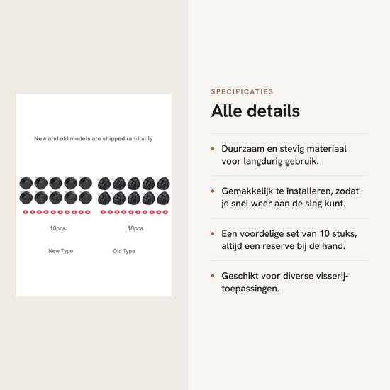 Allecto - 10 Pack Vismolen Handvat Schroefdoppen - Duurzaam en Stevig - Geschikt voor Vissen Reels - Perfect voor de 7000-serie - Vervangingsset vo... van Merkloos — afbeelding 3