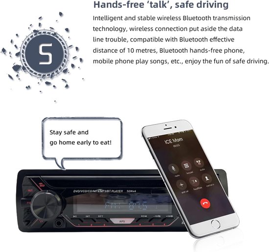 1 Din 12 V Auto DVD CD-speler Afneembaar paneel met BT Voertuig MP3 Stereo 3252 Handfree Autoradio Audio Radio — afbeelding 4