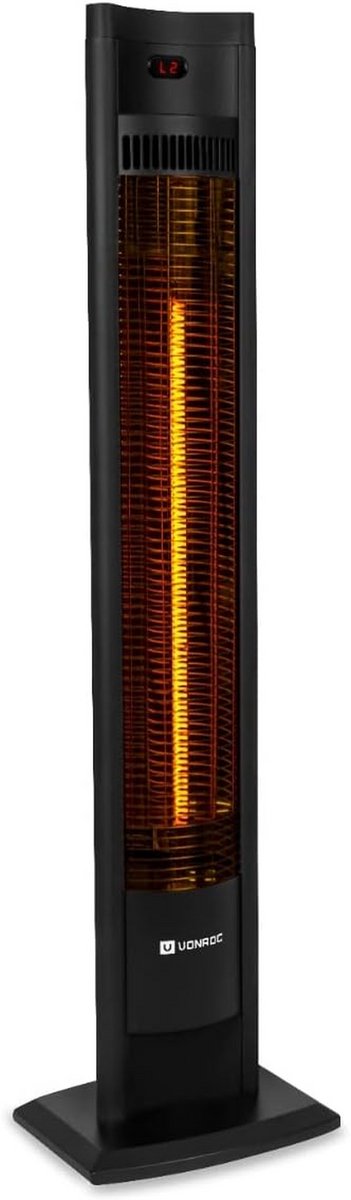 Terrasverwarmer - Staande Heater - Buiten Verwarmen - Carbon Infrarood - 2000 Watt - Zwart