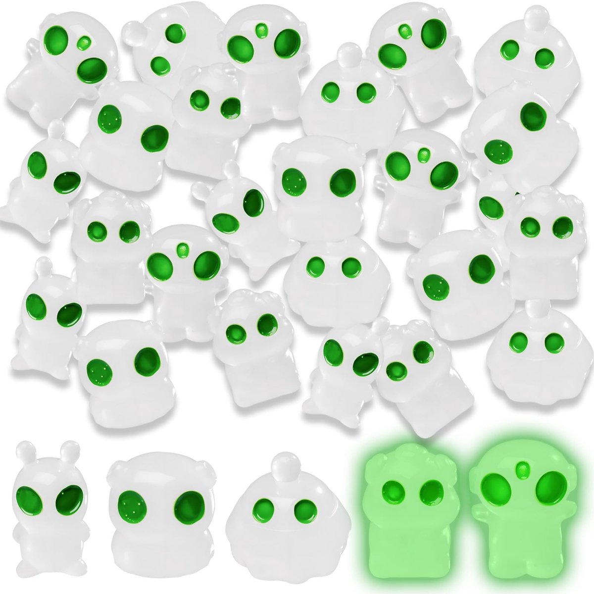 Dailygoods- Harsornamenten 30 stuks - Buitenaardse Figuren - Lichtgevende Decoraties - Spe