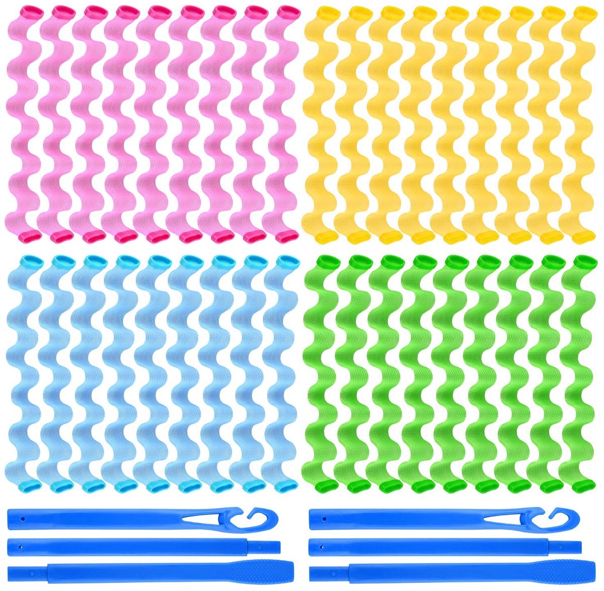 Dailygoods- Haarkrulspelden 36 Stuks - Spiraal Krullen/Golven - Geen Warmte - Haar Rollers Kit - Geschikt voor Alle Haarlengtes - 45cm/18inch - Haarrollers