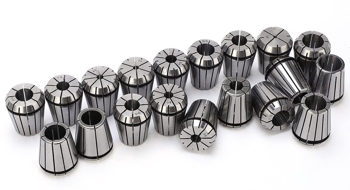 Dailygoods- Spantangenset 19-delig - ER32 - Greepbereik 2-20 mm - Nauwkeurigheid 0,01 mm - Hoogwaardig verenstaal - Voor CNC-frezen en graveren - Spantang