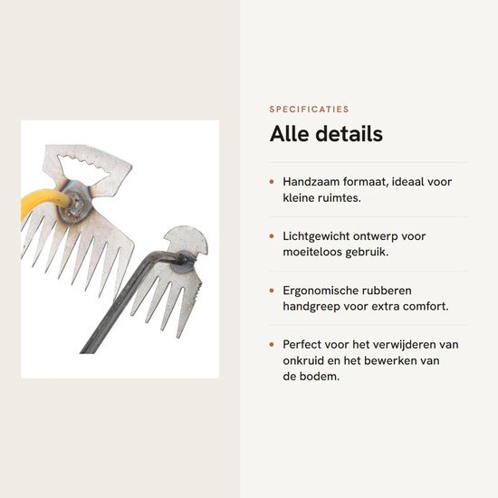 Dailygoods- Tuinhark Ergonomische Handgreep - Onkruidverwijderaar - Tuingereedschapset - 4/11 Tanden - Lichtgewicht - Compact voor Onderweg - Tuingereedschap van Dailygoods — afbeelding 5