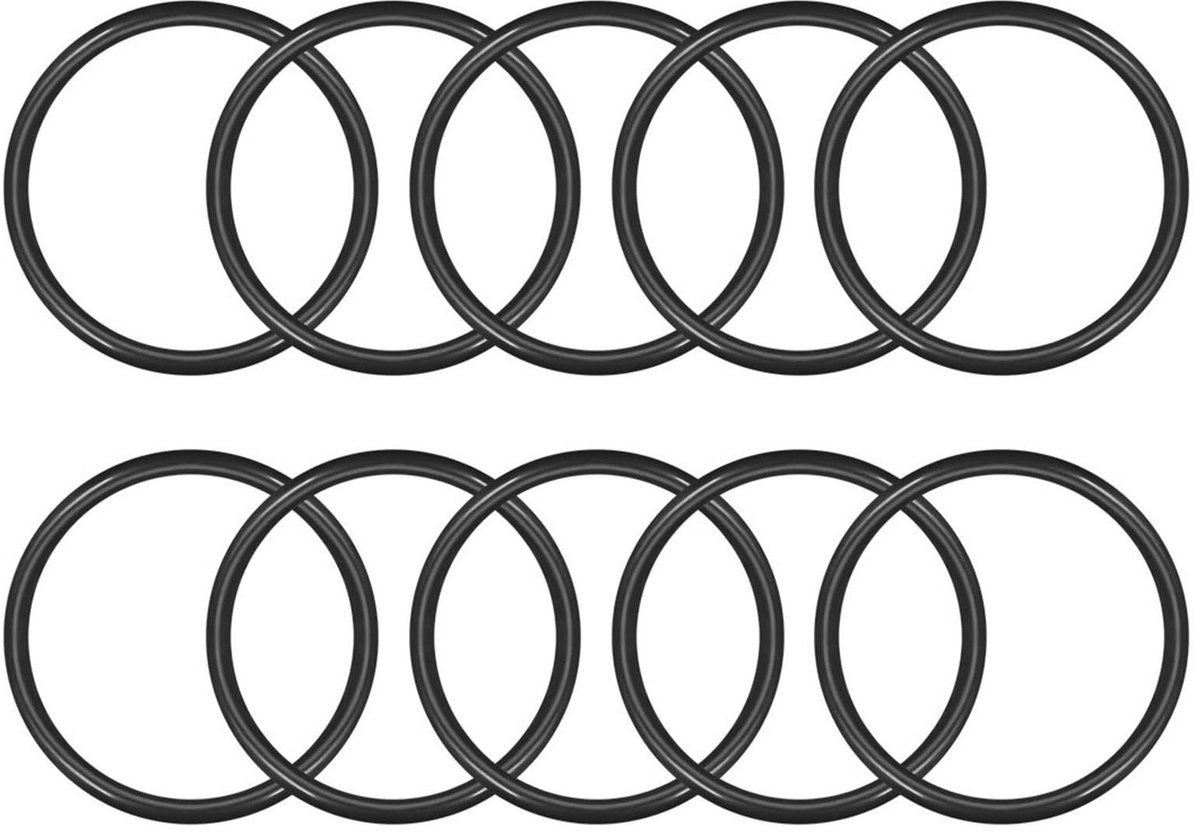Dailygoods- O-ringen 10 Stuks - Nitrilrubber - 50 mm Buitendiameter - 40 mm Binnendiameter - 5 mm Breed - Afdichtingsset - Duurzaam en Flexibel - Afdichtringen