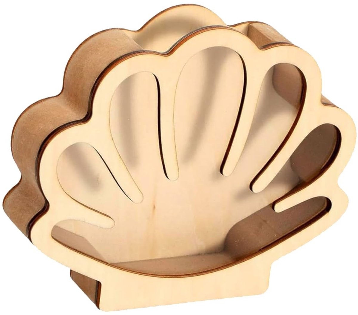 Dailygoods- Schelpen Displaybox Houten - Transparante Box - Schaduwbox - Opbergdoos - Compacte Afmetingen 18 cm x 15,5 cm - Hoogwaardige Materialen - Collectiebox